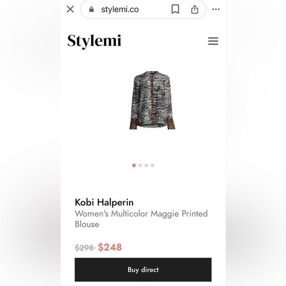 🔥 🆕 KOBI HALPERIN Women's Multicolor Maggie Printed Blouse Blouse Size XL - Picture 7 of 7